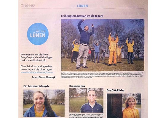 Image for article Informes de periódicos alemanes sobre el grupo practicando Falun Gong en un parque