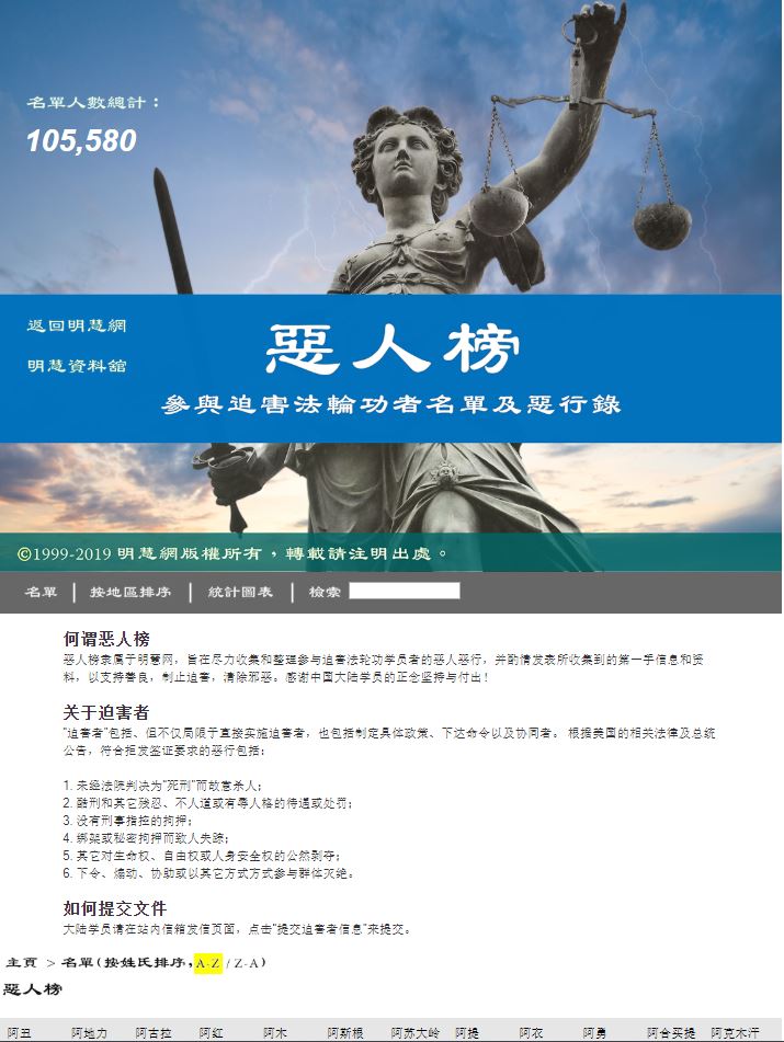 Image for article Minghui.org publica lista de 105.580 represores involucrados en la persecución a Falun Dafa