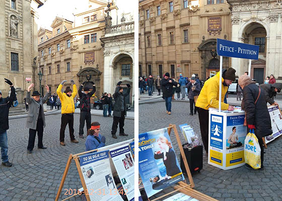 Image for article República Checa: Creando conciencia de la persecución del régimen chino a Falun Gong en la víspera de Año Nuevo