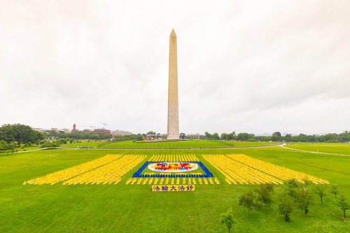 Image for article Miles de personas forman el emblema de Falun en el Monumento a Washington
