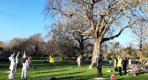 Image for article Irlanda: lugareños aprende Falun Dafa en un parque de Dublín