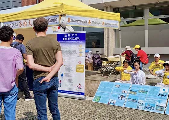 Image for article ​Bélgica: Falun Dafa bien recibido durante las festividades por la paz
