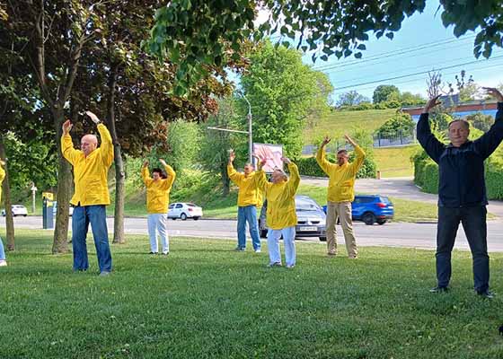 Image for article ​Ciudad de Dnipro, Ucrania: Los practicantes celebran el Día Mundial de Falun Dafa