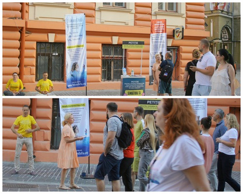 Image for article Brașov, Rumania: La gente muestra su apoyo a Falun Dafa y al cese de la persecución en China