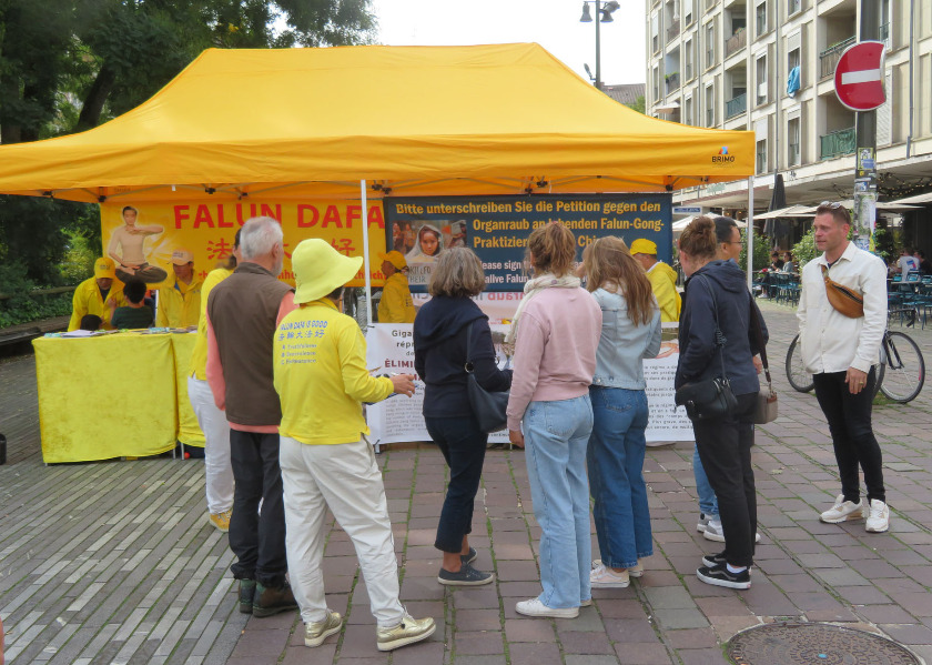 Image for article Estrasburgo, Francia: Los practicantes generan conciencia sobre Falun Dafa y atraen apoyo