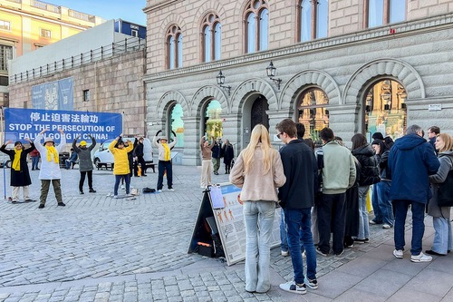 Image for article Suecia: La gente se informa sobre Falun Dafa durante eventos en el centro de Estocolmo