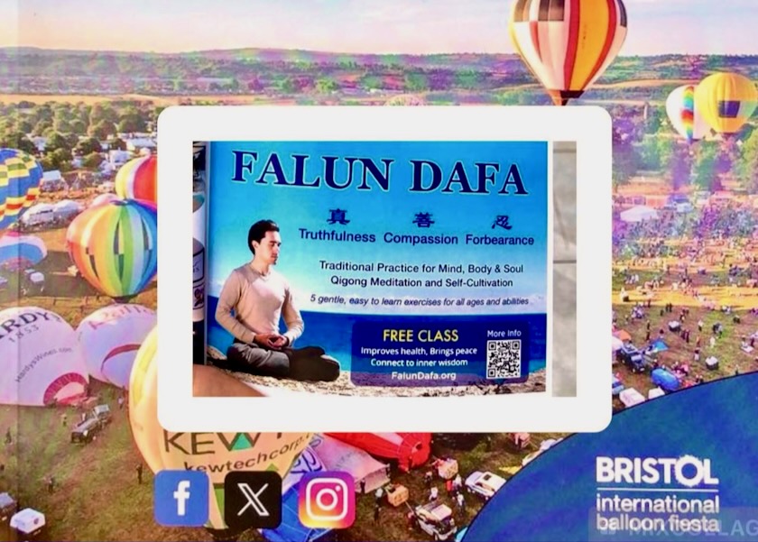 Image for article Bristol, Reino Unido: La gente conoce sobre Falun Dafa en el Festival de Globos Aerostáticos