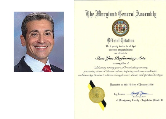 Image for article Senador del estado de Maryland emite mención felicitando a Shen Yun Performing Arts