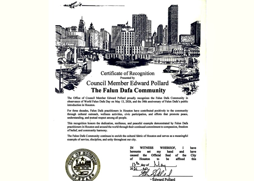 Image for article Houston: Funcionarios electos conmemoran el Día Mundial de Falun Dafa